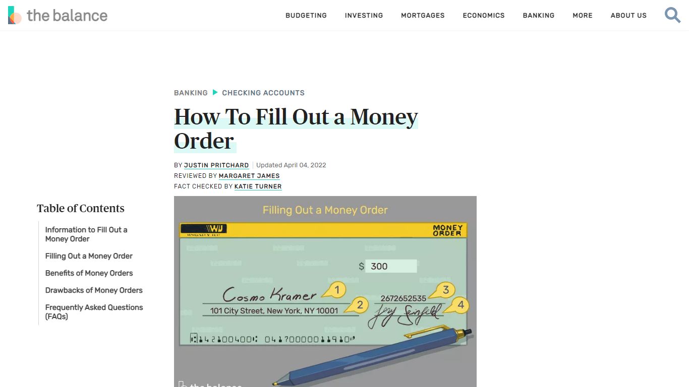 How To Fill Out a Money Order - The Balance